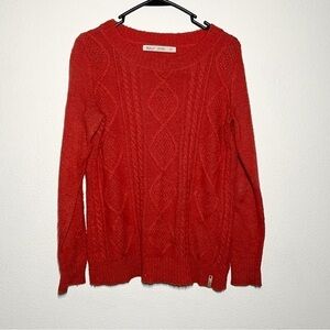 Woolrich orange poppy knit cable wool jumper sweater size small
